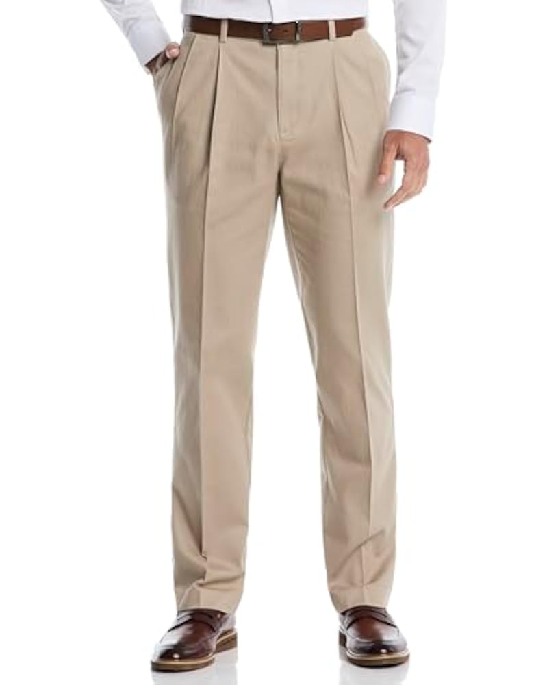 Double Pleated Geo Straight Fit Chino Pants