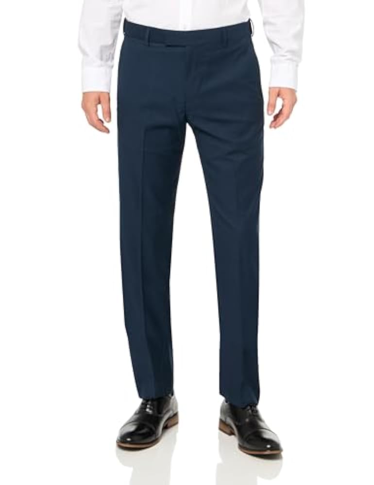 Flat Front No Iron Gabardine Dress Pants with Extendable Waistband