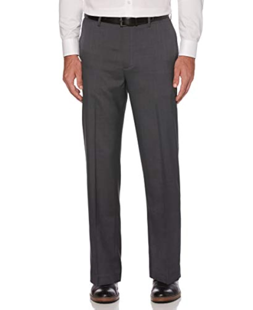 Flat Front Stretch Crosshatch Dress Pant